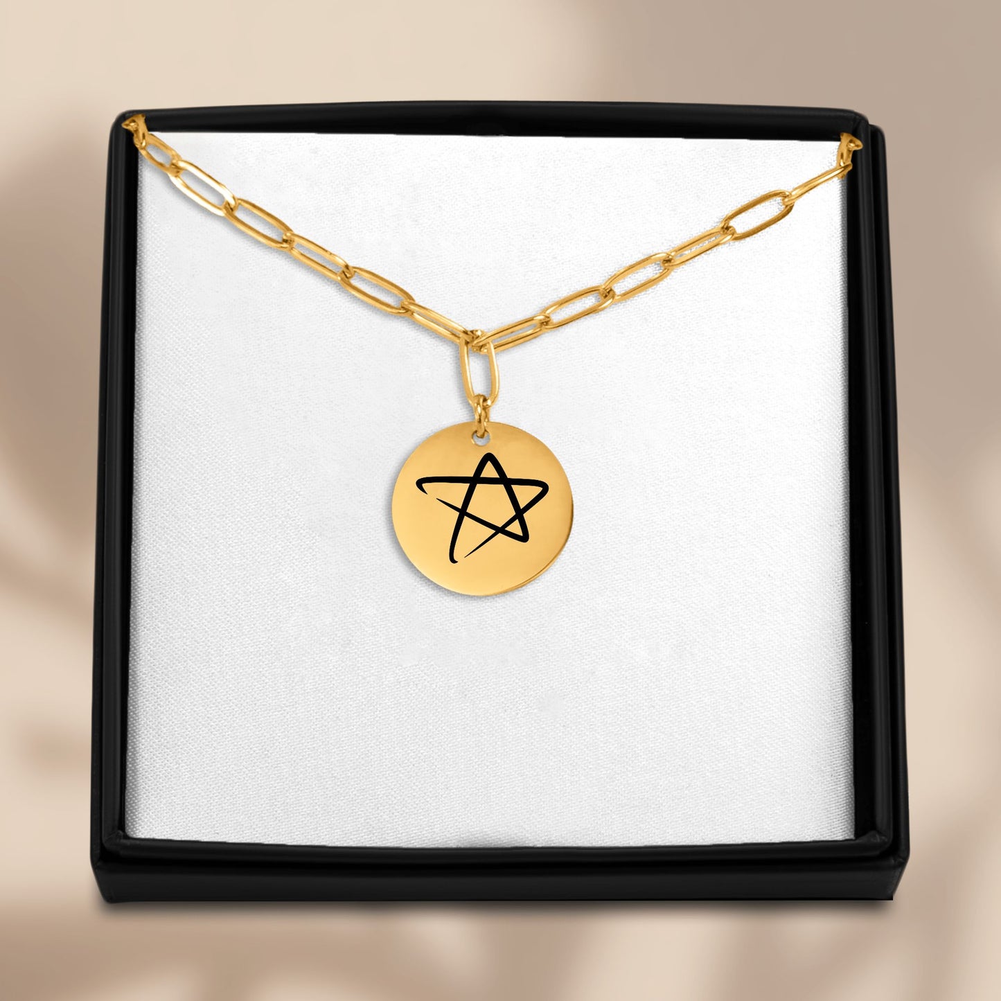 STAR Paperclip Coin Necklace