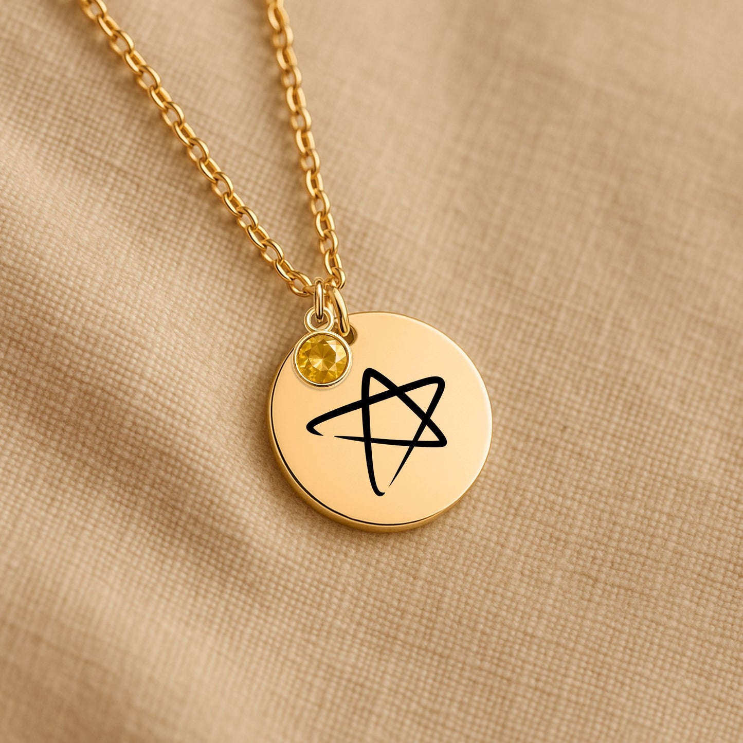 STAR Necklace with Birthstone