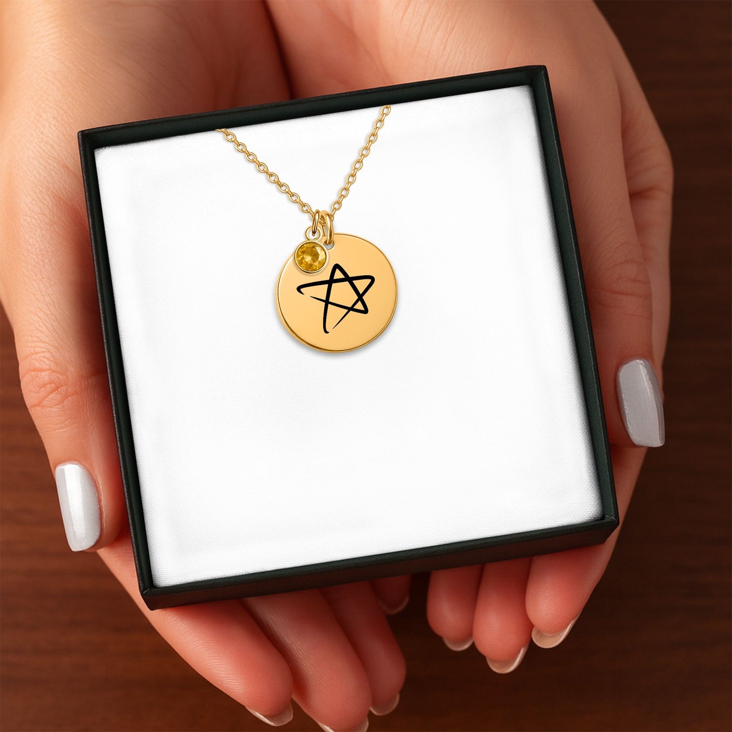 STAR Necklace with Birthstone