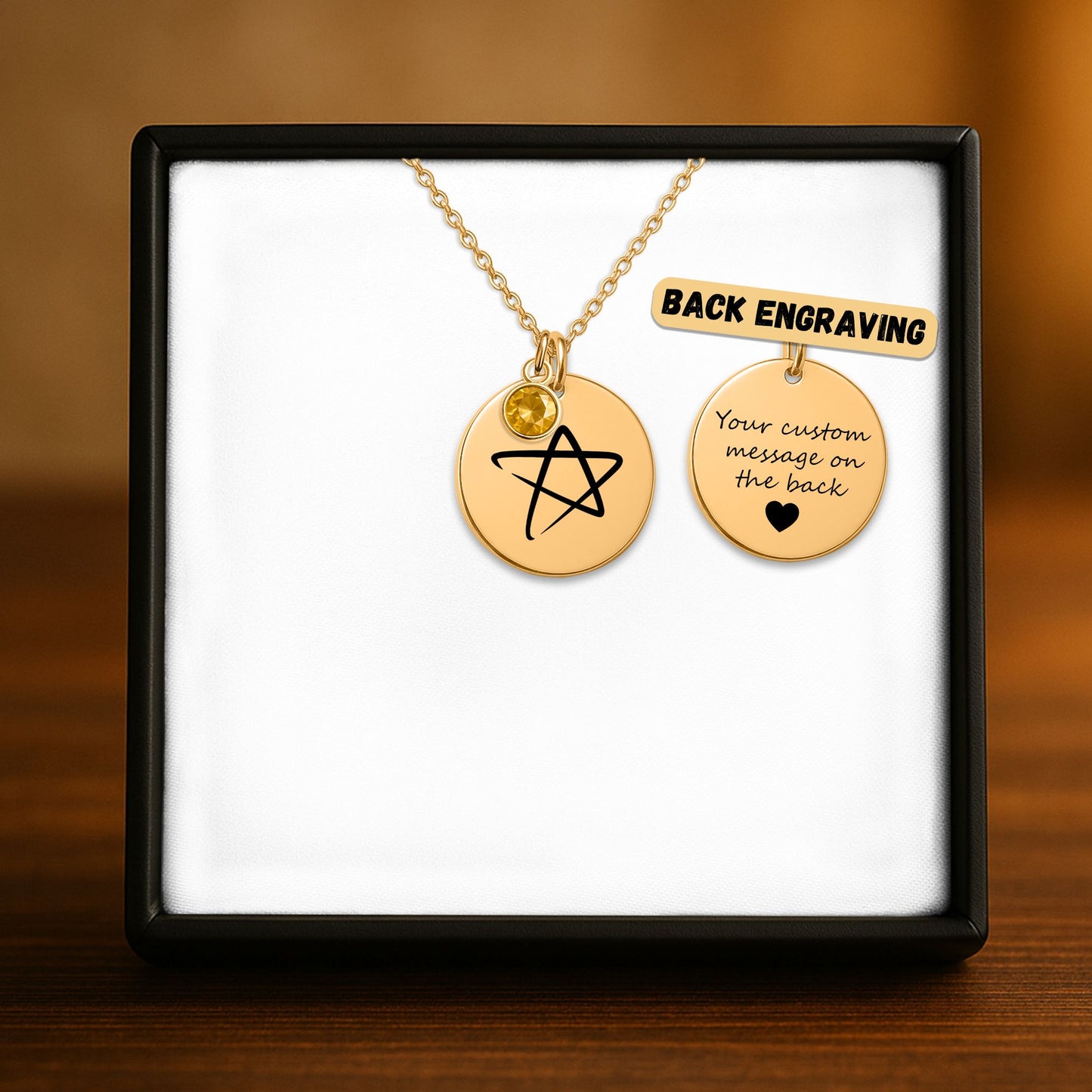 STAR Necklace with Birthstone