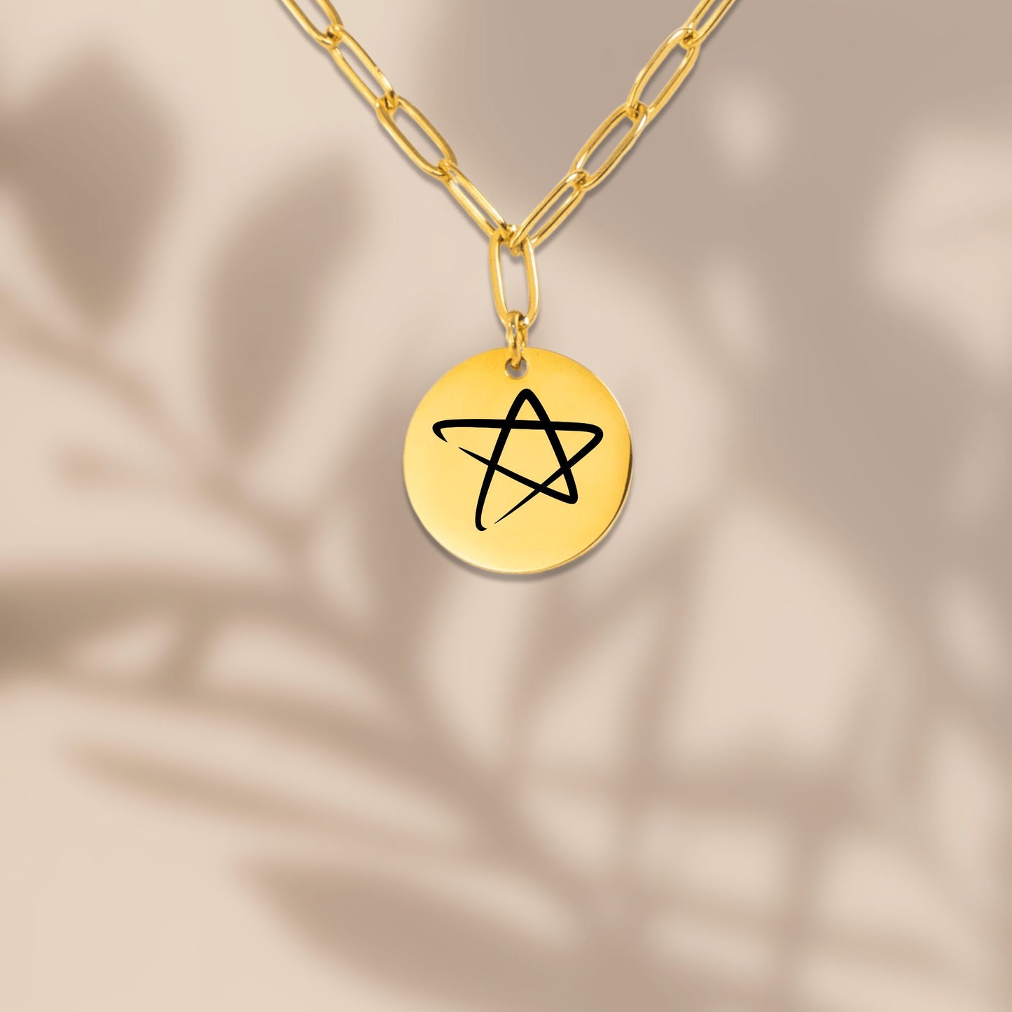 STAR Paperclip Coin Necklace