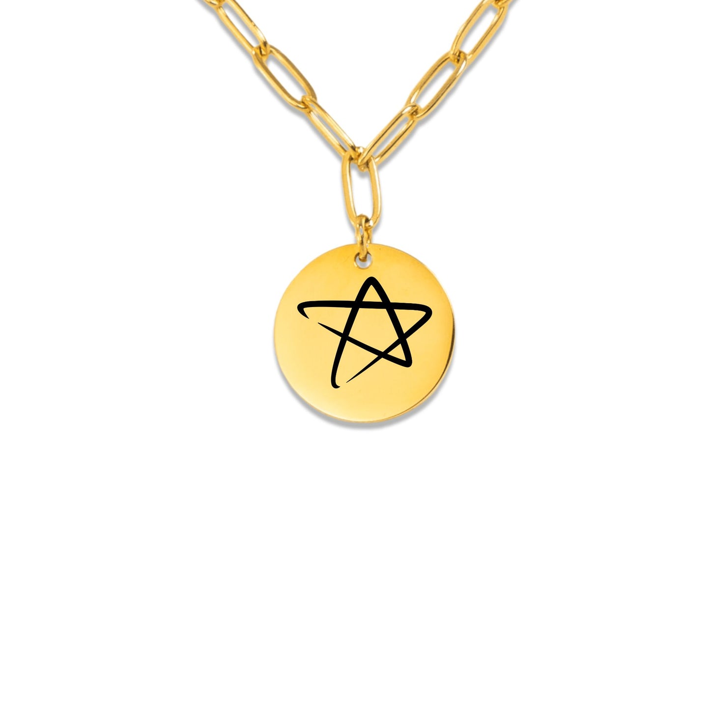 STAR Paperclip Coin Necklace