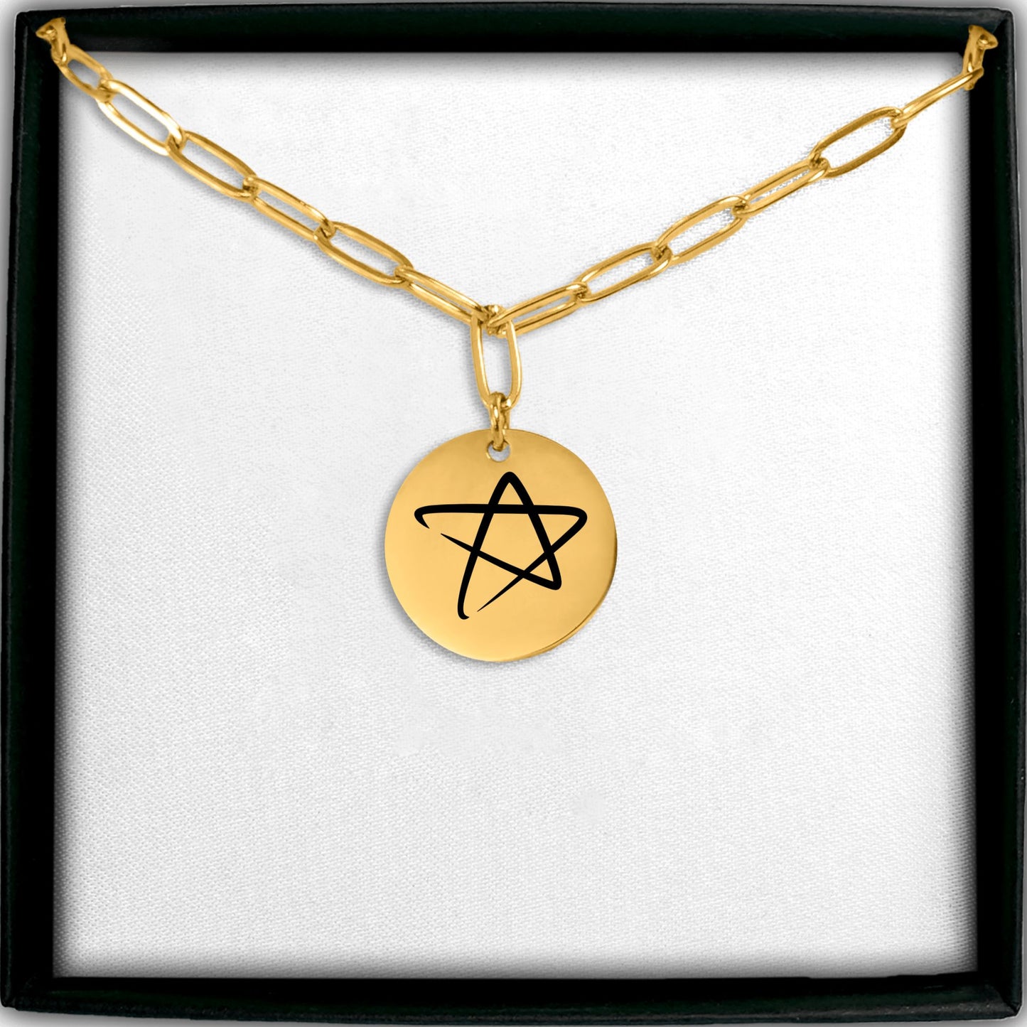 STAR Paperclip Coin Necklace