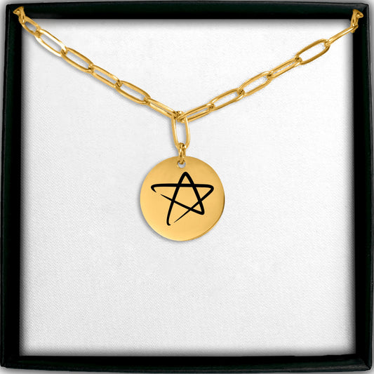 STAR Paperclip Coin Necklace