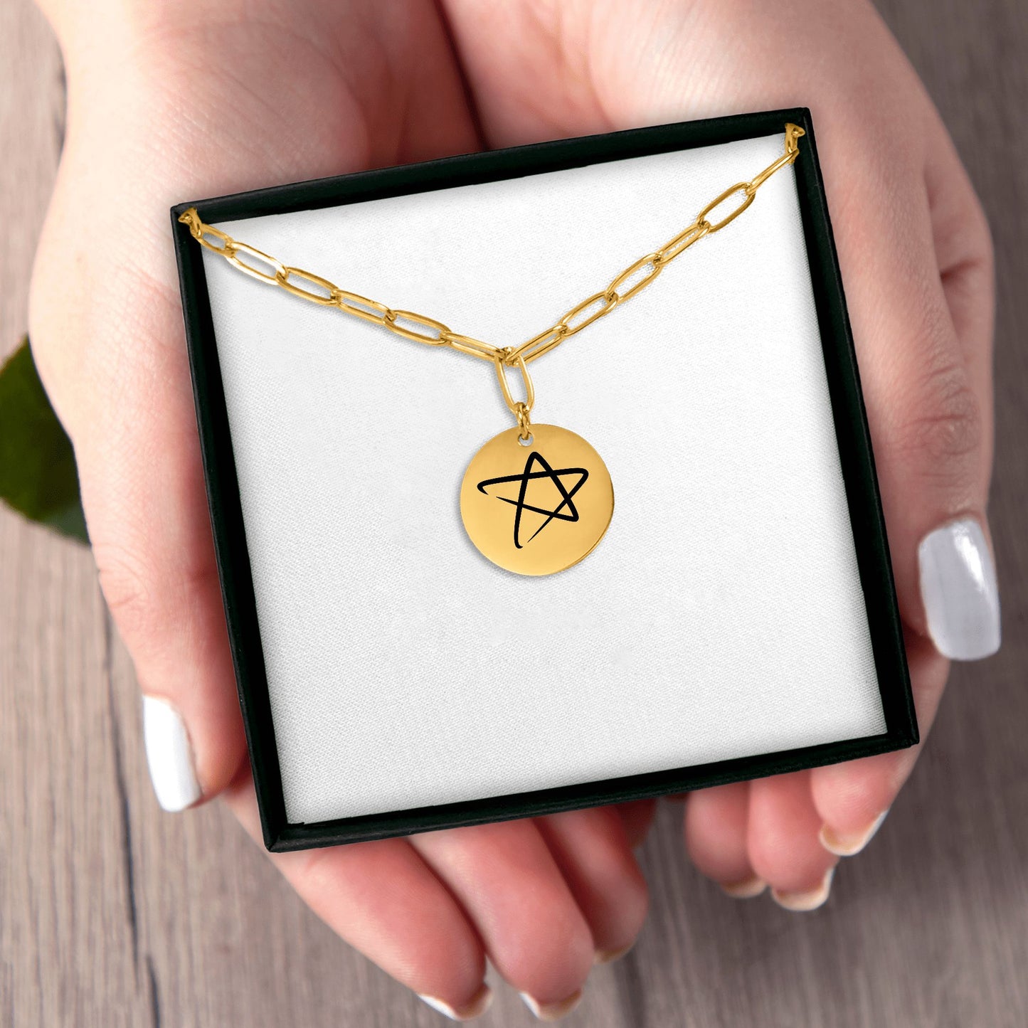STAR Paperclip Coin Necklace