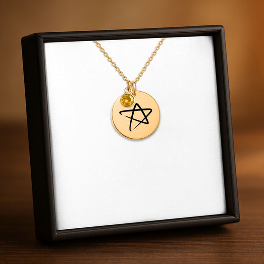 STAR Necklace with Birthstone